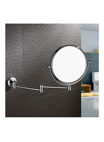 Two-Sided Swivel Wall Mounted Vanity Mirror Silver