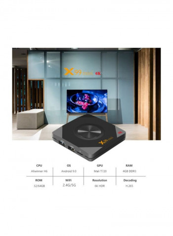 Android TV Set Top Box With Remote Control X99 Mini Black/Grey