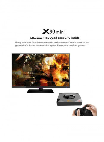 Android TV Set Top Box With Remote Control X99 Mini Black/Grey