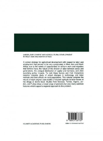 Labor, Employment And Agricultural Development In West Asia And North Africa Paperback