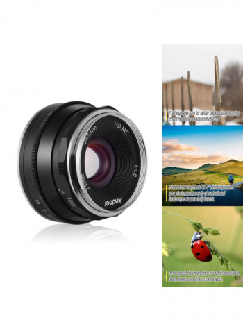 25mm F1.8 Manual Focus Lens For Olympus/Panasonic Black