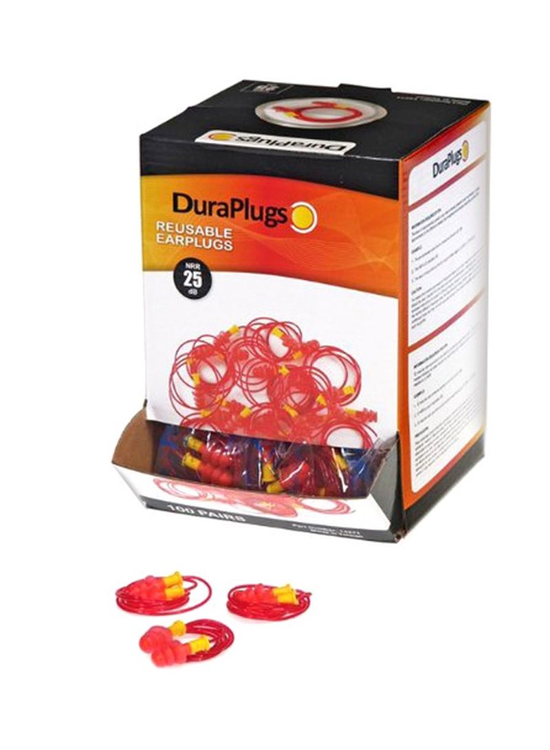 100 Pair Of DuraPlug Corded Disposable Earplug