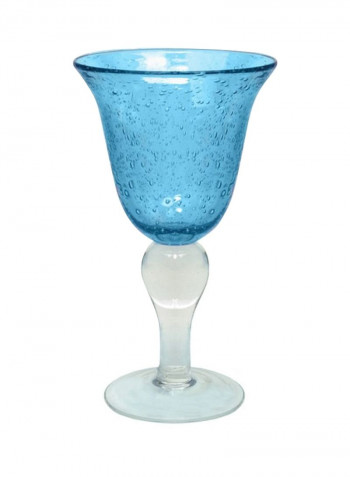 4-Piece Glass Goblet Glass Turquoise/Clear