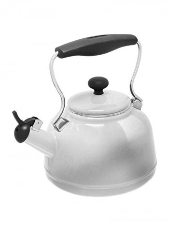 Vintage Steel Tea Kettle White 54.4ounce