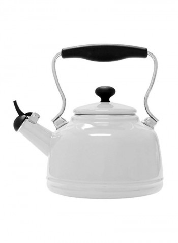Vintage Steel Tea Kettle White 54.4ounce