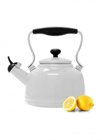 Vintage Steel Tea Kettle White 54.4ounce