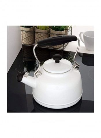 Vintage Steel Tea Kettle White 54.4ounce