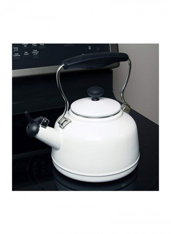Vintage Steel Tea Kettle White 54.4ounce