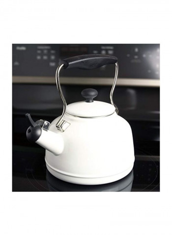Vintage Steel Tea Kettle White 54.4ounce
