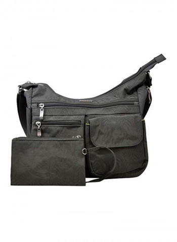 Everywhere RFID Blocking Crossbody Bag Pewter Zebra