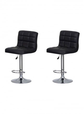 2-Piece Height Adjustable Chair Set Black/Silver