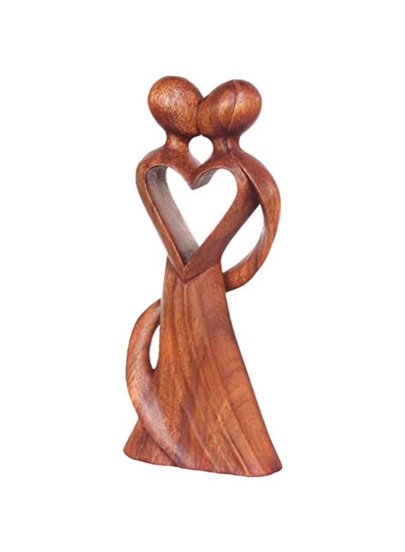 My Heart and Yours Wooden Figurine Brown 11.75x5.5x2inch