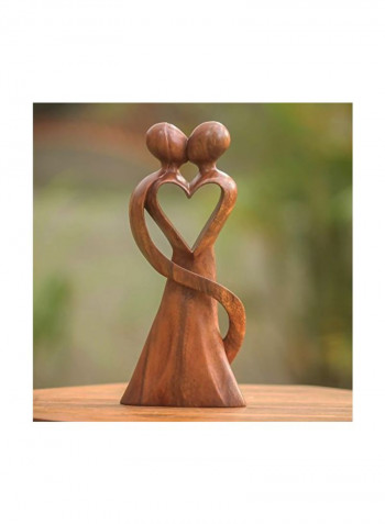 My Heart and Yours Wooden Figurine Brown 11.75x5.5x2inch
