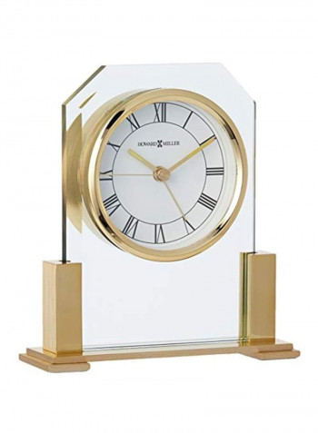 Paramount Table Clock White/Gold/Black 5.75x5.5x1.75inch