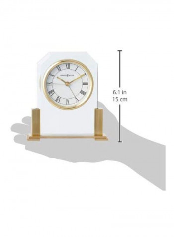 Paramount Table Clock White/Gold/Black 5.75x5.5x1.75inch