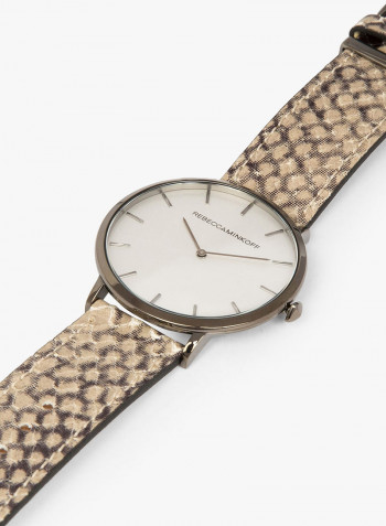 Women's Patterned Major Analog Leather Watch 2200018