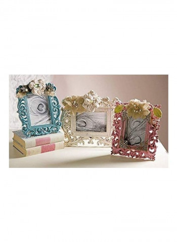 3-piece Embellished Photo Frame Pink/Beige/Blue 11x11inch