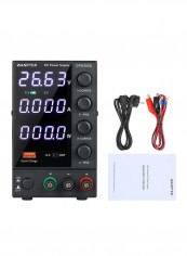 4-Digit Display LED High Precision Adjustable Mini Power Supply Black 30centimeter
