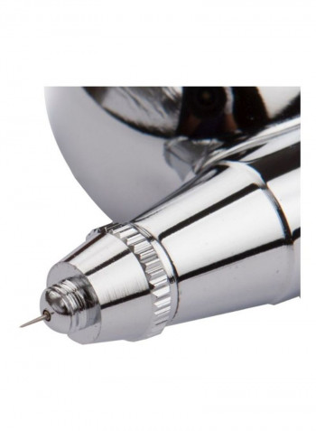 Airbrush With Portable Mini Air Compressor Kit White/Silver/Black 14x8x11centimeter