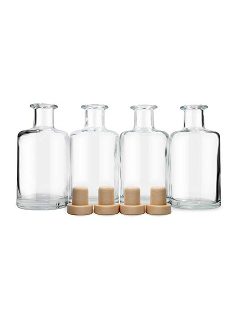 Glass Diffuser Bottles Diffuser Jars with Cork Caps Set of 4 Multicolour 5.3X2.7X2.7 inch