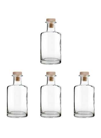 Glass Diffuser Bottles Diffuser Jars with Cork Caps Set of 4 Multicolour 5.3X2.7X2.7 inch