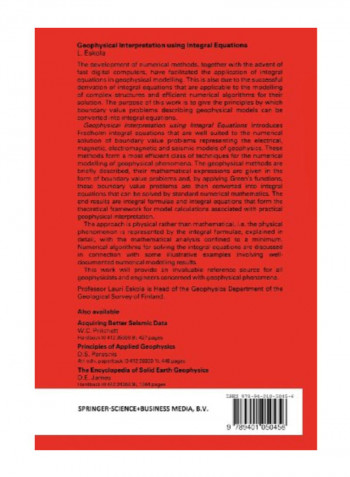 Geophysical Interpretation Using Integral Equations Paperback
