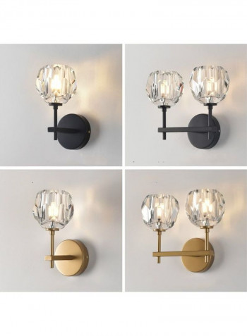 Bedroom Bedside Crystal Wall Light Gold/Clear
