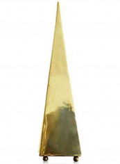Geometric Metal Pyramid Ornament Golden