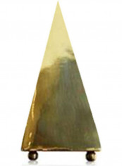 Geometric Metal Pyramid Ornament Golden