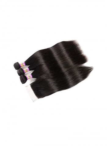 3-Piece Straight Hair Extension Black