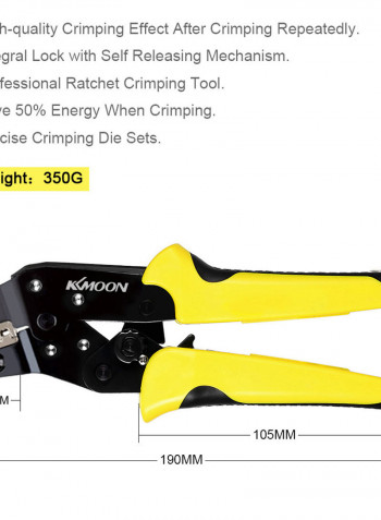Professional Ratcheting Terminal Crimping Plier Multicolour 23.50 x 4.50 x 18.50cm