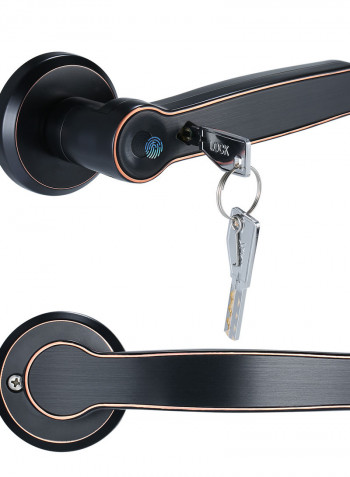 2-Piece Intelligent Fingerprint Door Lock Black 27 x 10.50 x 15.50cm