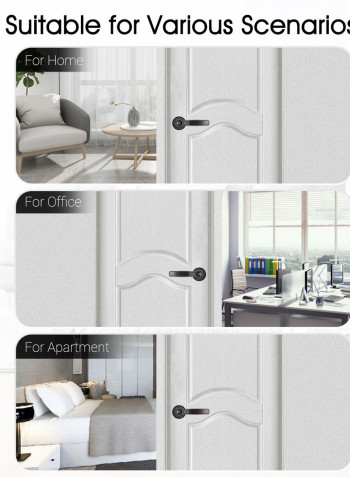 2-Piece Intelligent Fingerprint Door Lock Black 27 x 10.50 x 15.50cm