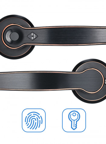 2-Piece Intelligent Fingerprint Door Lock Black 27 x 10.50 x 15.50cm