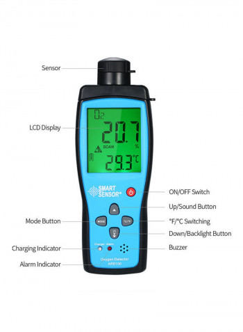 Portable Automotive Oxygen Gas Tester Monitor Multicolor 25.5cm