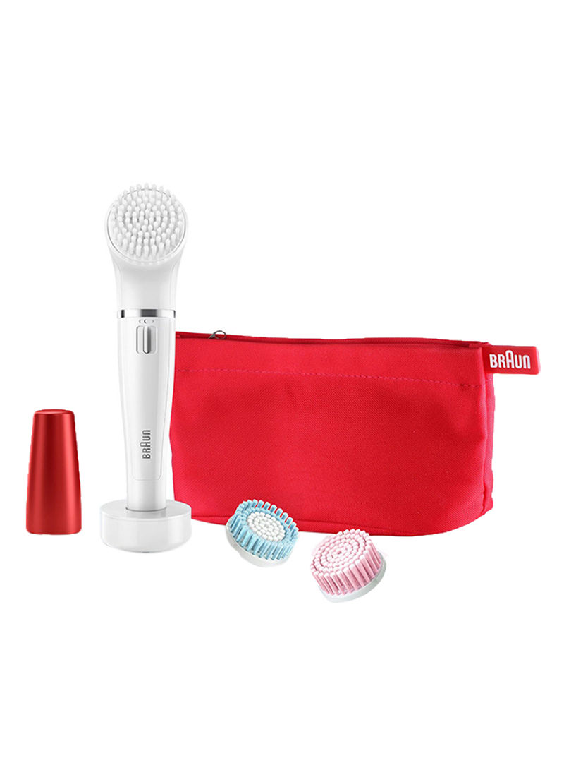 FaceSpa Facial Epilator And Facial Cleansing Brush White/Red