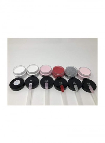 Nail Dipping Powder Starter Kit وردي/أحمر/فضي