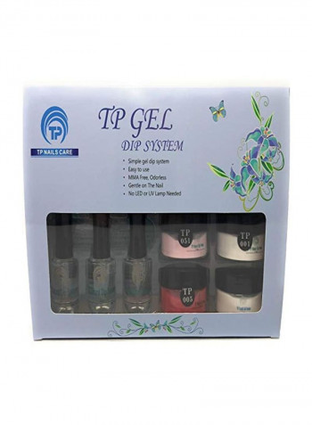 Nail Dipping Powder Starter Kit وردي/أحمر/فضي