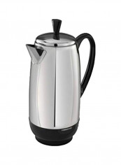 Stainless Steel Percolator Silver/Black 7.3x7.3x13.5inch
