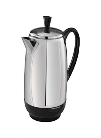 Stainless Steel Percolator Silver/Black 7.3x7.3x13.5inch
