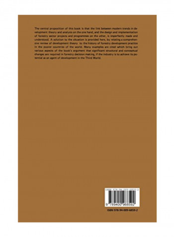 A Re-Appraisal Of Forestry Development In Developing Countries (Forestry Sciences) Paperback