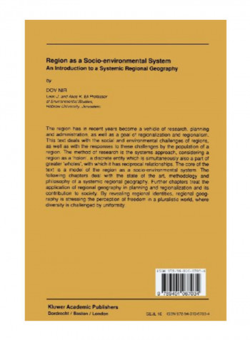 Region As A Socio-environmental System: An Introduction To A Systemic Regional Geography Paperback