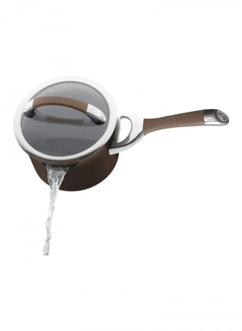Straining Saucepan With Lid Brown/Silver 3.5Quart