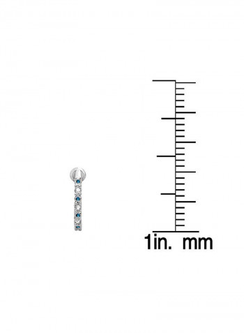 925 Sterling Silver 0.25 Carat Diamond Studded Hoop Earrings