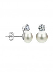925 Sterling Silver Stud Earrings With Pearl And Cubic Zirconia reviews 925 Sterling Silver Stud Earrings With Pearl And Cubic Zirconia