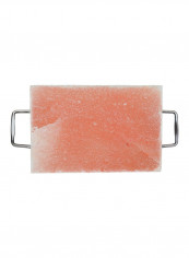 Himalayan Salt Slab With Tray For Grilling Pink/Silver 30x40x20cm