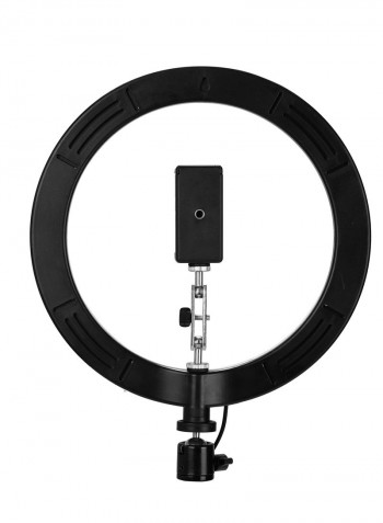 USB LED Selfie Round Light Photography Video Makeup Dimming Fill Lamp 10.2inch Black