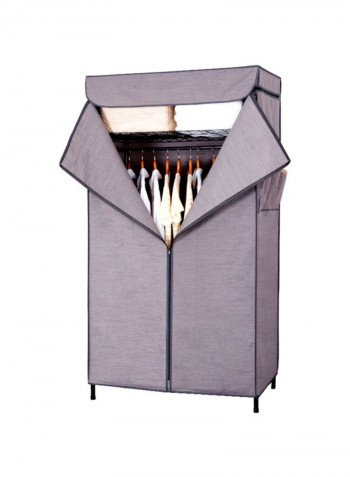 3-Tier Nylon Wardrobe Grey 175x45x90centimeter