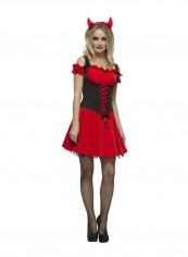 Fever Wicked Devil Attached Underskirt Costume With Horns L