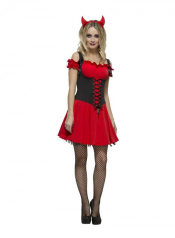 Fever Wicked Devil Attached Underskirt Costume With Horns L